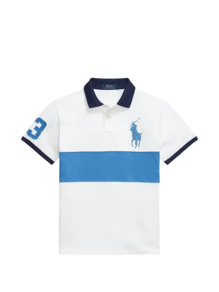 Tricou polo Polo Ralph Lauren cu autograf cu 5 buzunare în carouri gri