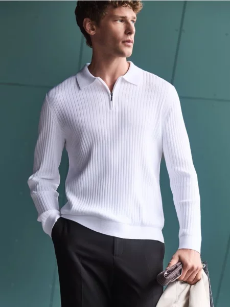 Tricou polo Reserved alb