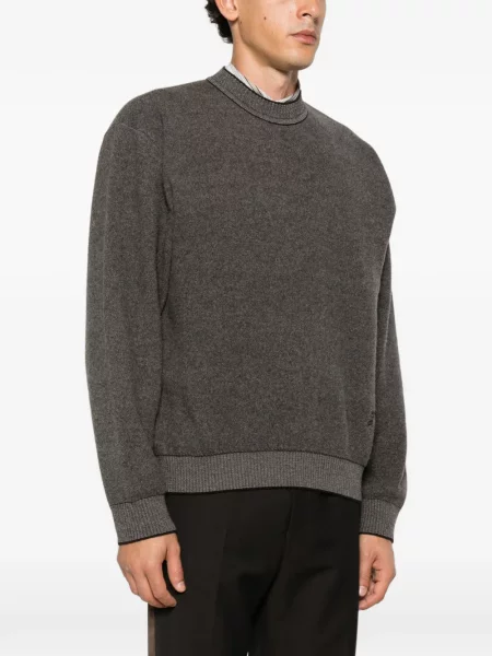 Pulover Jacquemus cu decolteu rotund gri