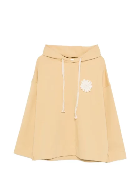 Hanorac cu glugă Sandro cu model floral galben