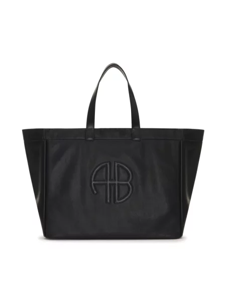 Anine Bing Rio torebka shopper skórzana czarna