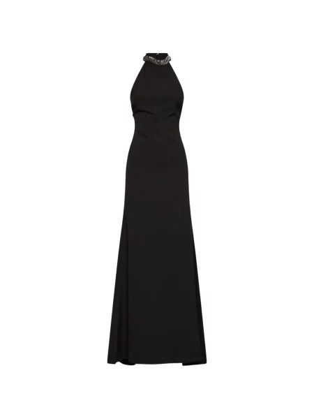 Rochie maxi Alina cu broderie cu model piele de șarpe negru