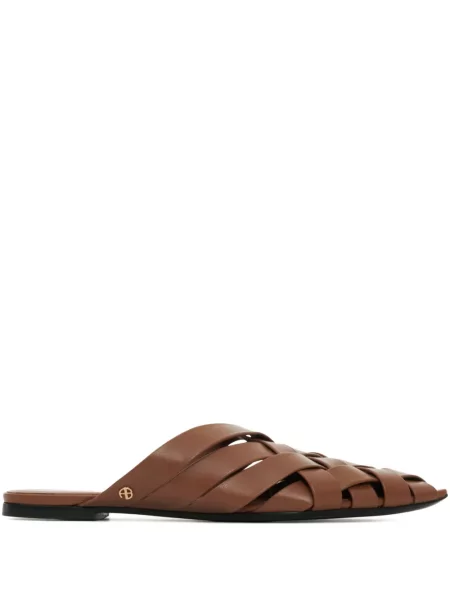 Papuci tip mules Anine Bing maro