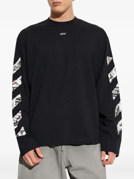 Tricou Off-white lung alb