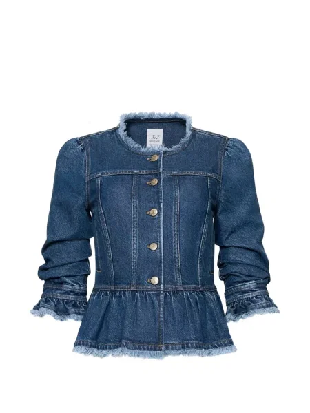 Cu peplum geacă de blugi Cinq A Sept albastru