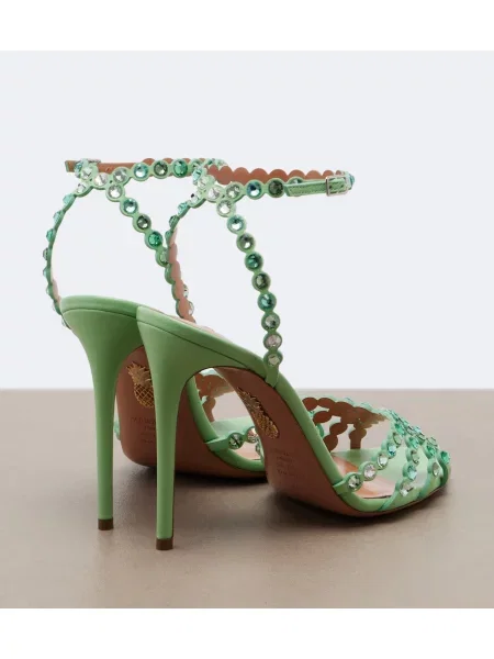 Sandale Aquazzura din piele verde