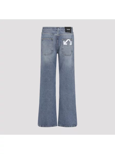 Off-White Half Arrow jeansy relaxed fit białe