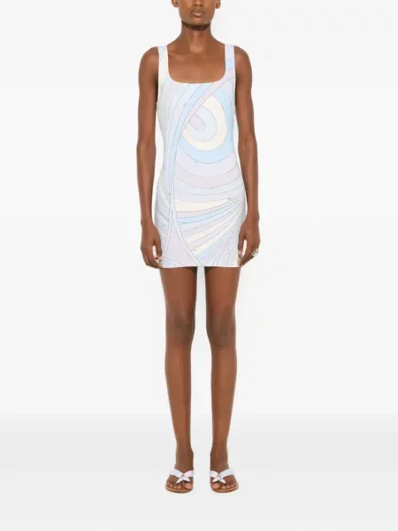 Rochie mini Pucci cu imagine din jerseu albastru