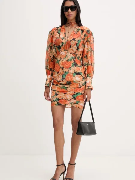 Pinko rochie de vară cu lyocell portocaliu
