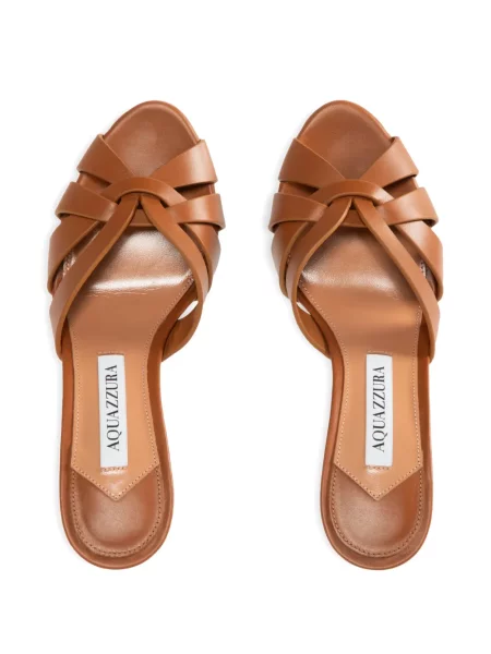 Papuci tip mules Aquazzura din piele maro