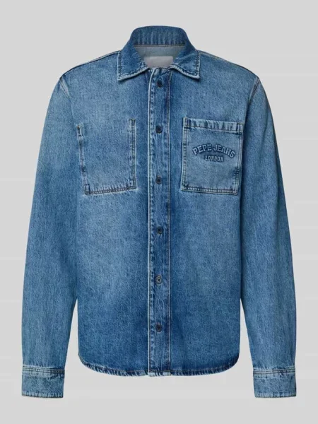 Koszula jeansowa o luźnym kroju z czystej bawełny Pepe Jeans niebieska