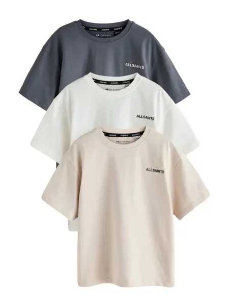 SmALLSAINTS Tricou bej / albastru marin alb