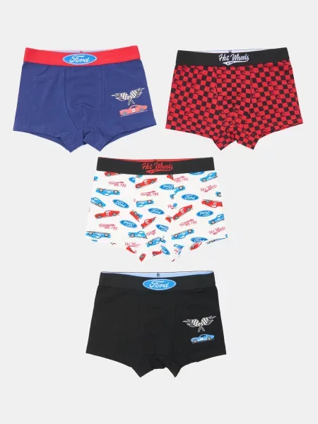 Sinsay boxerky s potiskem 4 pack Hot Wheels x Ford červená