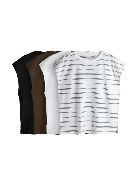 The Set Tričko námořnická modř / čokoládová / černá / přírodní bílá