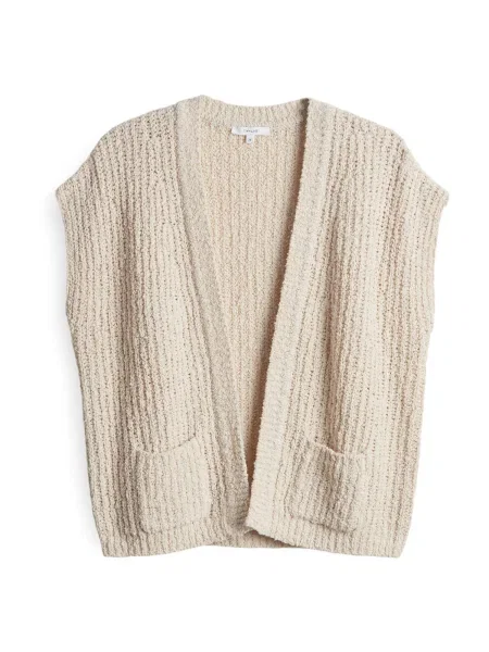 OPUS Vestă tricotată Dimola kitt alb