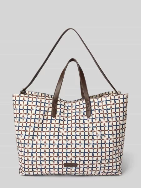 Torba shopper z naszywką z logo model ‘Finn’ Bugatti biała