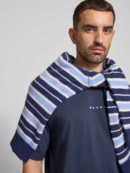T-shirt o kroju oversized z nadrukowanym logo Marni czarna