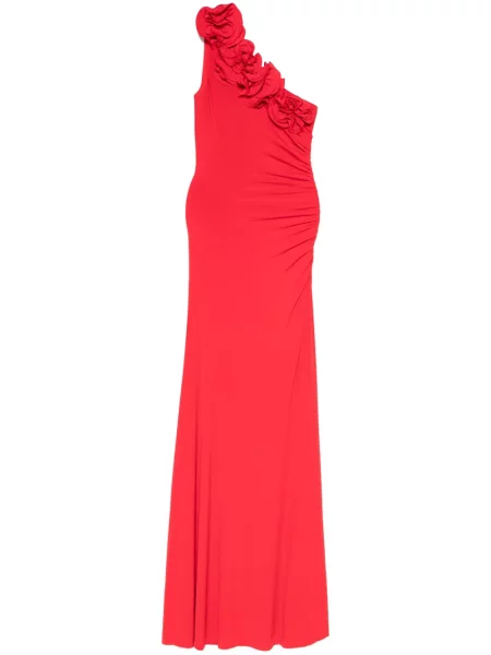 Rochie maxi Nissa cu model floral de costum roșu