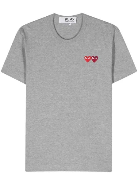 Tricou Comme Des Garcons Play cu motiv cu inimi gri