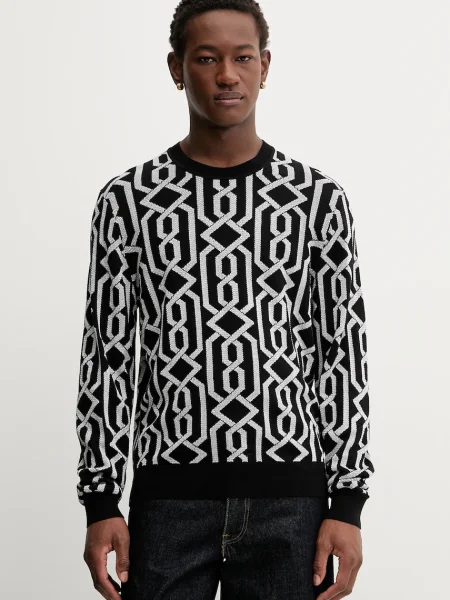 HUGO pulover din amestec de lână light negru