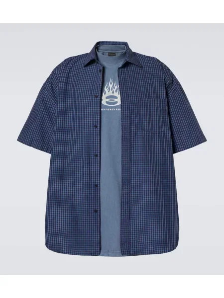 Srajca Balenciaga z avtogramom modra