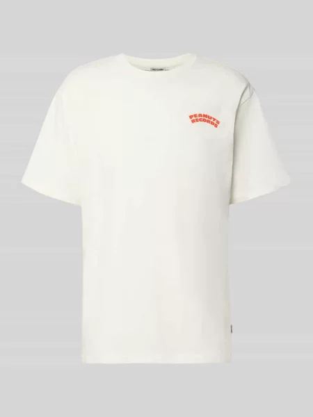 Oversized t-shirt z czystej bawełny model PEANUTS' Only & Sons biała