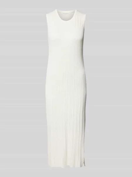 Sukienka z dzianiny z fakturowanym wzorem Christian Berg Woman biała