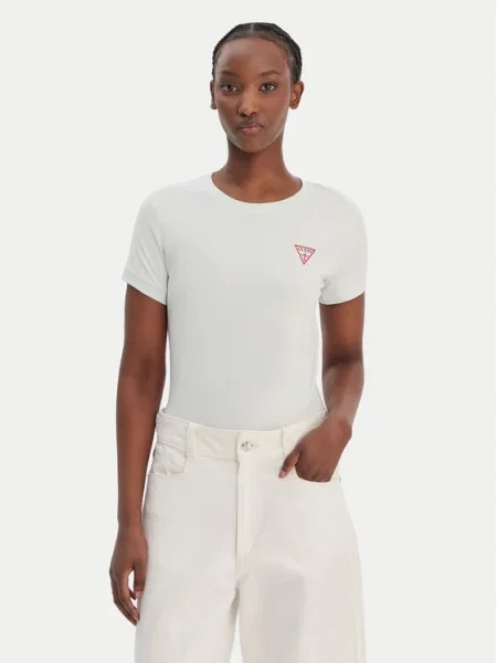 GUESS Tricou albastru pastel verde