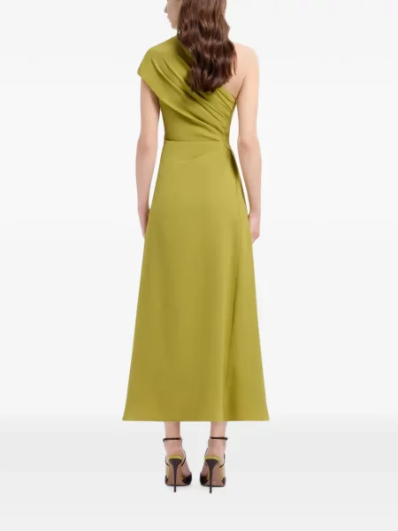 Rochie midi Elie Saab cu un umăr gol verde