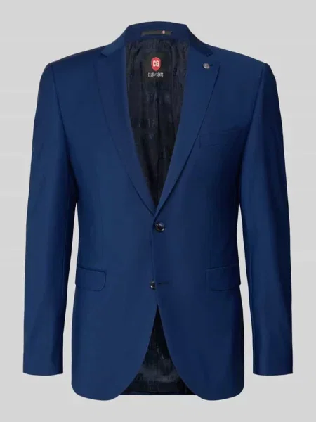 Marynarka na dwa o kroju regular fit z dodatkiem wełny model ‘CADEN’ Cg - Club Of Gents niebieska