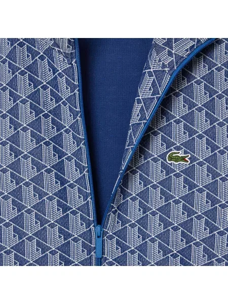 Lacoste Bluza Z Zamkiem Błyskawicznym Z Monogramem Paryża granatowa