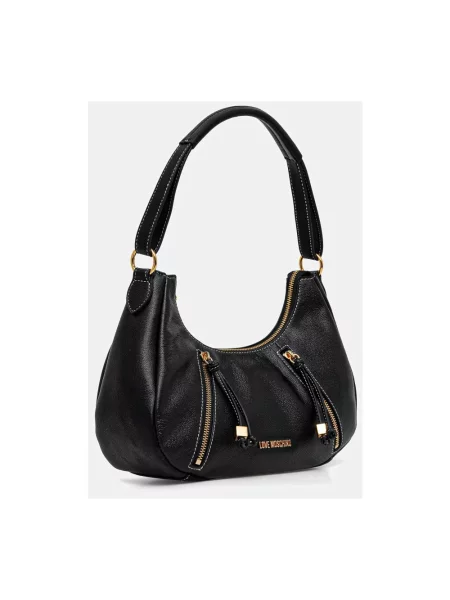 Love Moschino torebka rogal skórzana czarna