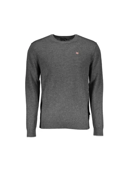 Dzianinowy sweter Napapijri z długim rękawem szary