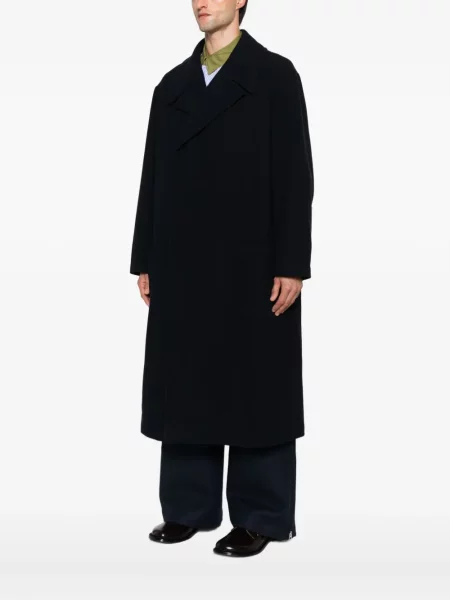 Dvouřadý kabát Yohji Yamamoto modrý