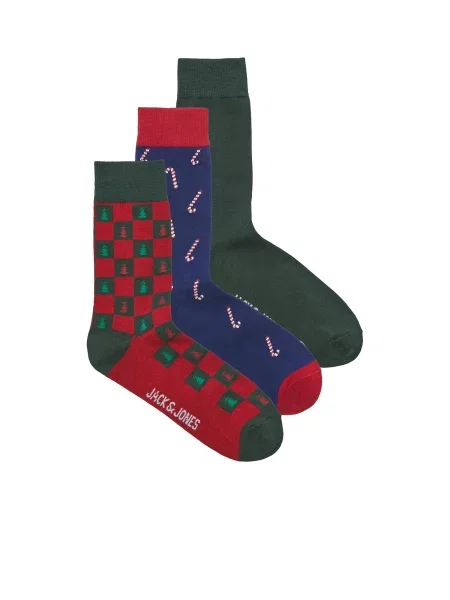 JACK & JONES Șosete JACJOLLY XMAS indigo / verde închis roșu