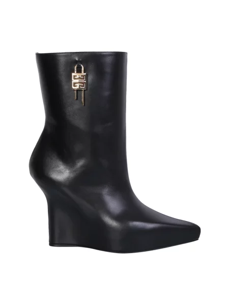 Botki Givenchy skórzane na koturnie czarne