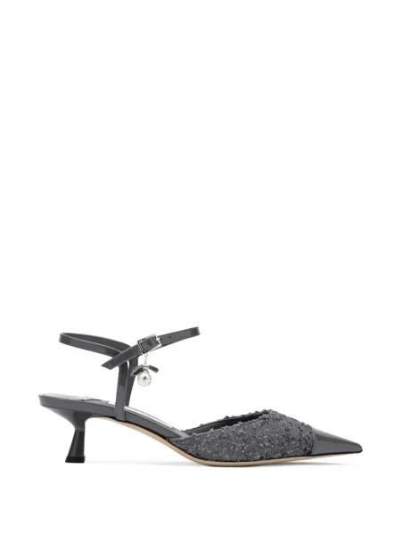 Pandantiv Jimmy Choo cu perle din tweed gri