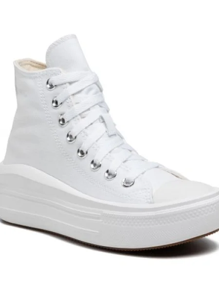 Poltopánky Converse na platforme biela