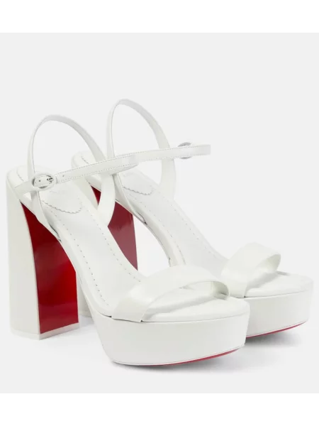 Usnjene salonarji Christian Louboutin s platformo bela