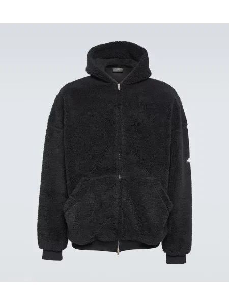 Hoodie Balenciaga iz flisa črna