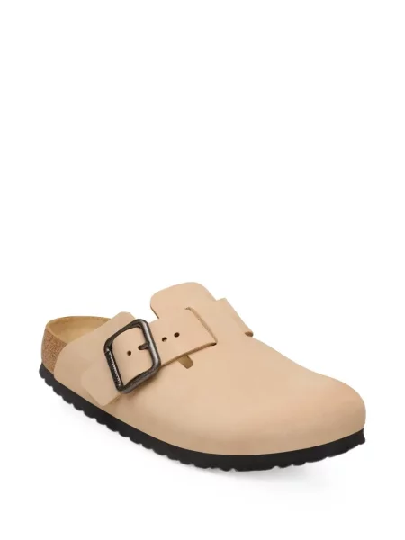 Papuci tip mules Birkenstock din piele cu cataramă