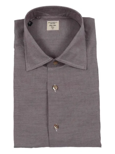Koszula Mazzarelli z twillu brązowa