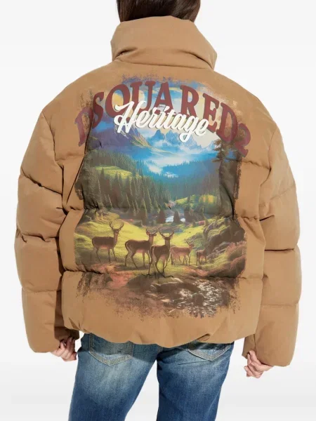 Geacă Dsquared2 cu imagine maro