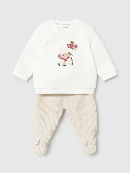 Mayoral Newborn komplet trenirka za bebe s pamukom bež