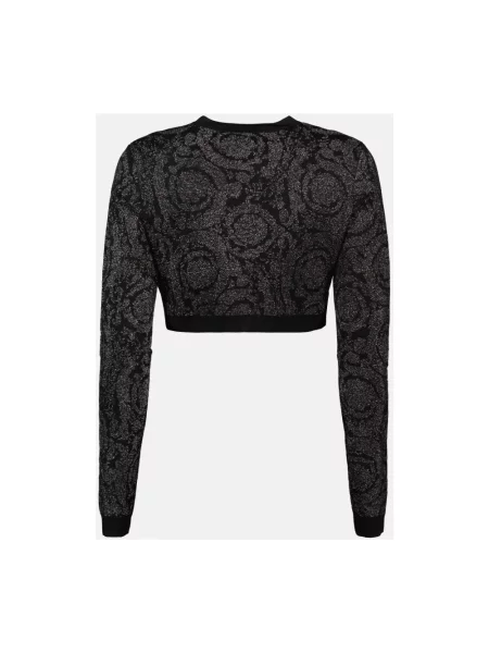 Krótki sweter Versace czarny