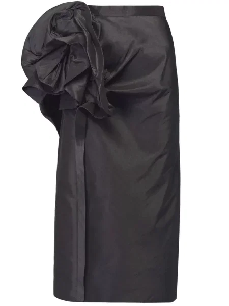 Fustă midi Maison Margiela cu model floral până la genunchi negru