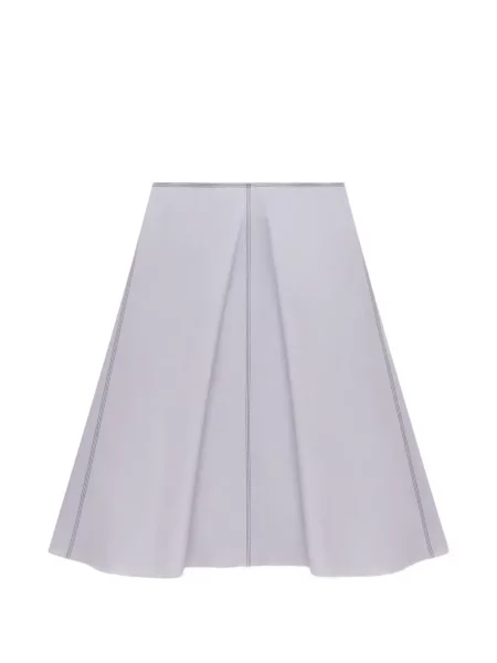 Fustă midi Marni din poplin gri