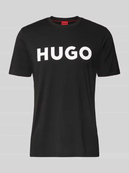 T-shirt z napisem z logo model ‘DULIVIO’ Hugo czarna
