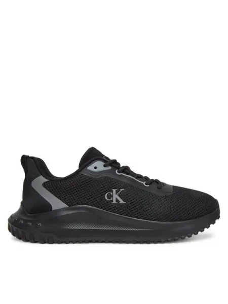 Calvin Klein Jeans Sneakersy Eva Runner L-Up Mix Mesh Logo Ck čierna