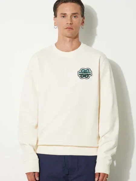 Filling Pieces hanorac de Gowtu barbati cu imprimeu bej